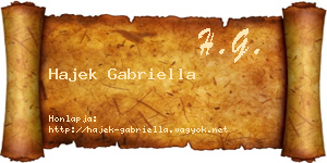 Hajek Gabriella névjegykártya